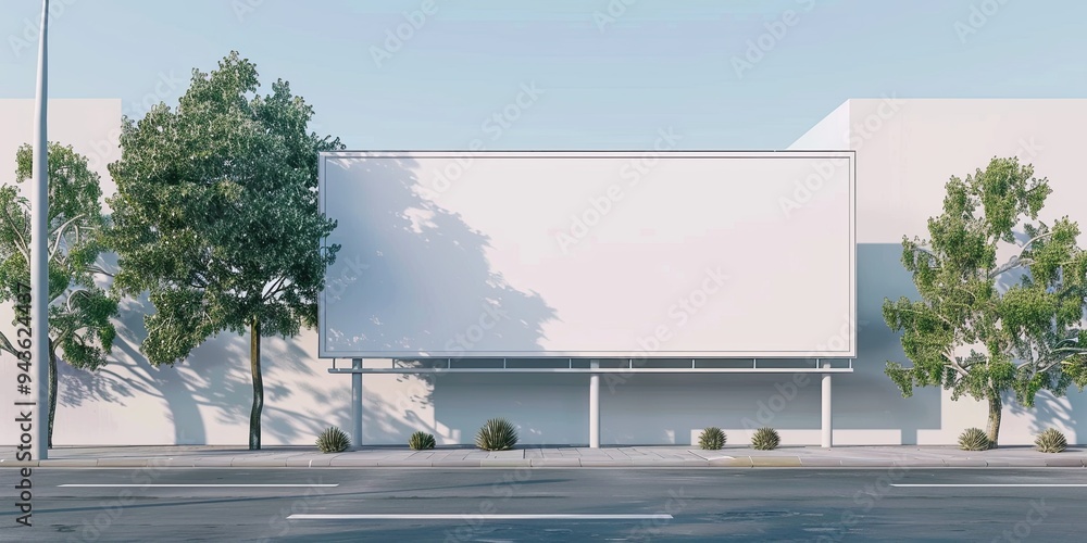 3d rendering blank white billboard in the city 3d rendering blank white billboard in the city