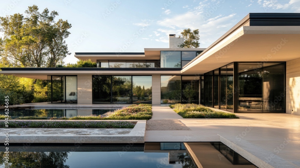 Modern Architectural Home with Pool and Landscaping Modern Architectural Home with Pool and Landscaping