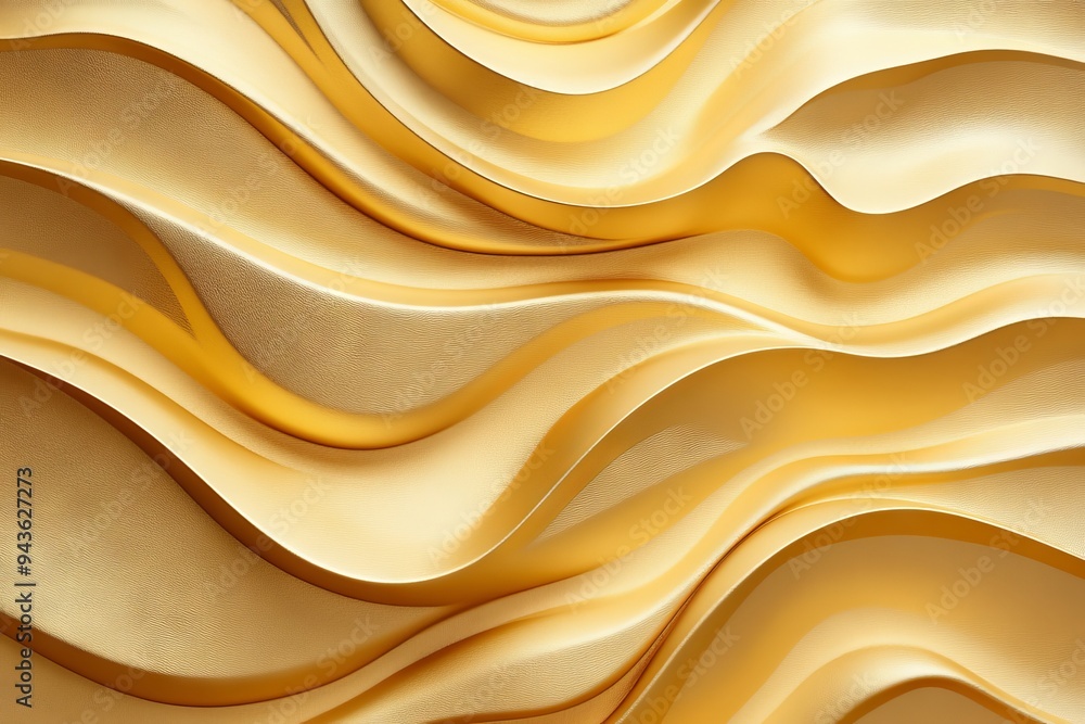 Obraz premium Close-up texture of natural gold silk. Light Golden fabric smooth texture surface background. Smooth elegant gold silk in Sepia toned. Texture, background, pattern, template. 3D vector illustration.