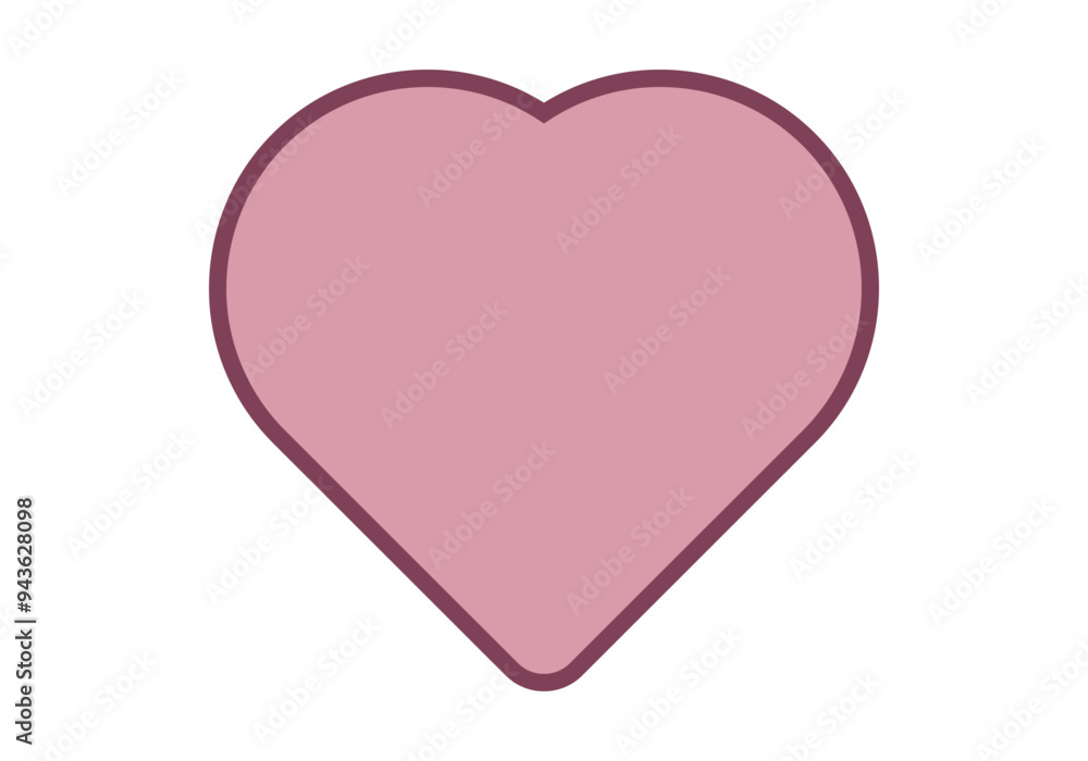 Corazón rosa con trazado rojo Corazón rosa con trazado rojo