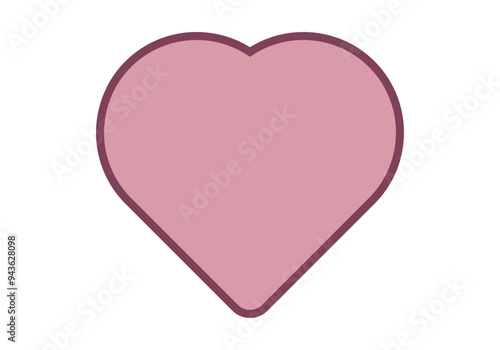 Corazón rosa con trazado rojo
