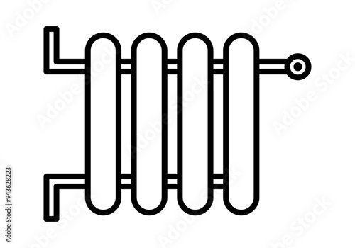 Icono negro de radiador de una calefacción
