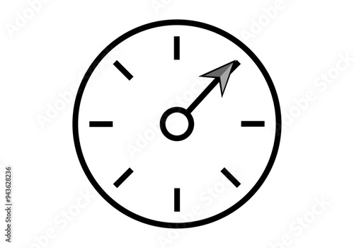Icono negro de reloj analógico 