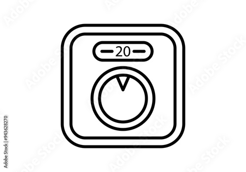 Icono negro de termostato de caldera digital