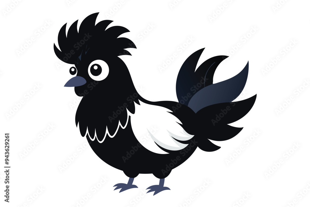 Silkie chicken kawaii silhouette vector D.eps Silkie chicken kawaii silhouette vector D.eps