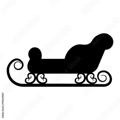 Sled black silhouette, isolated icon, vector illustration.