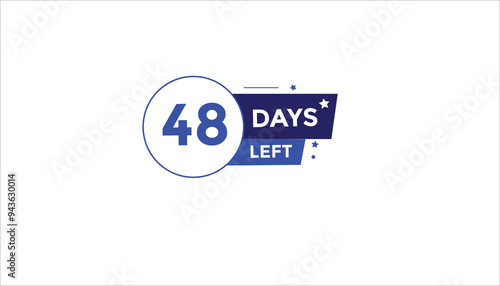 Billede på lærred 48 days left Countdown number banner templates
