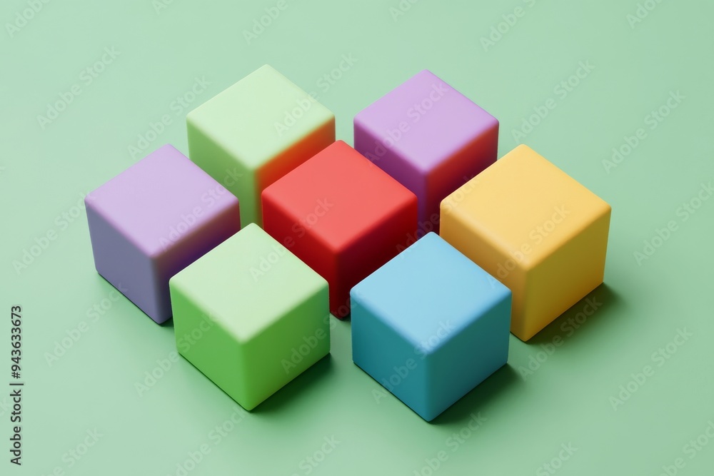 An abstract geometric concept in molecule style with interlocking squares or pyramids. 3D render. An abstract geometric concept in molecule style with interlocking squares or pyramids. 3D render.