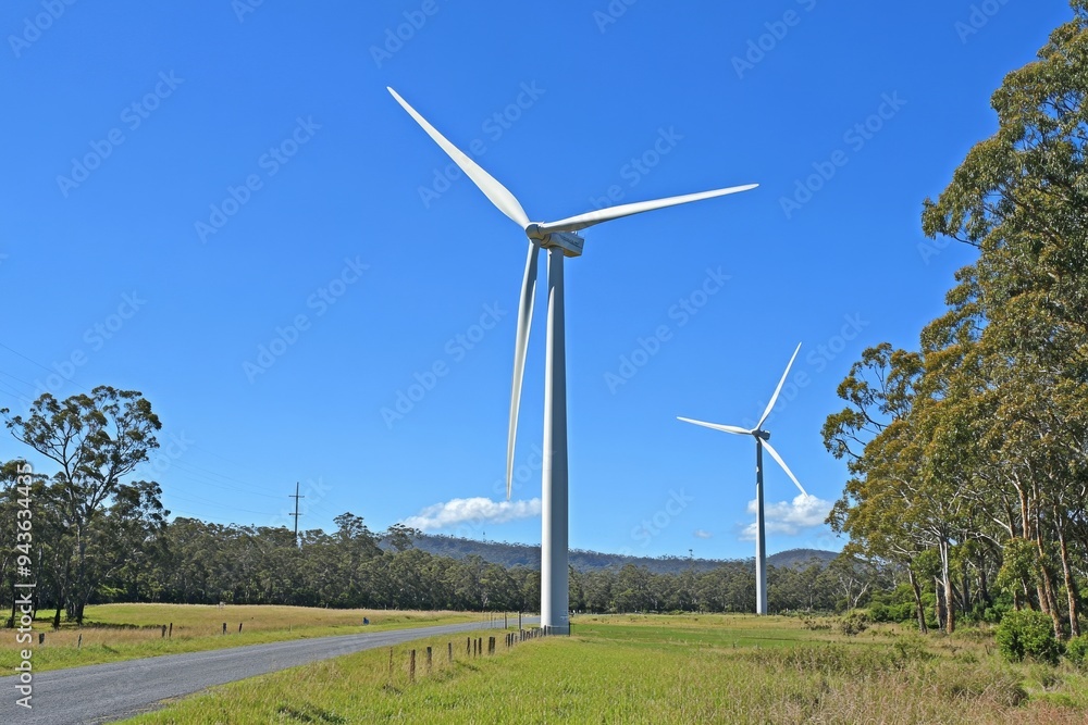 custom made wallpaper toronto digitalPhoto of electricity generating windmill farms on the Hume Highway in NSW Australia taken from a moving car with blurred foreground