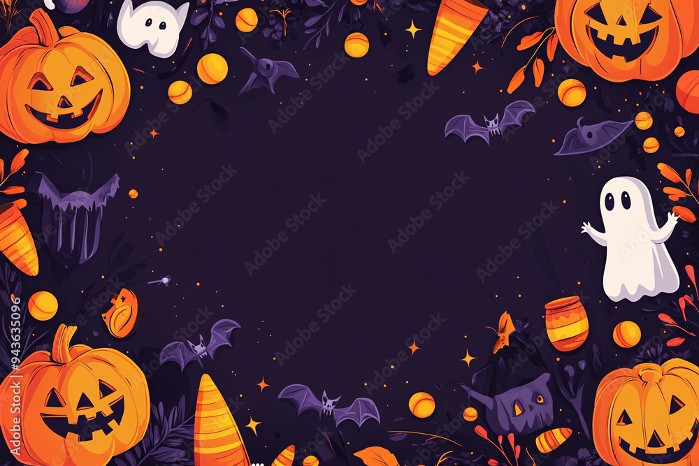 Spooky Halloween Wallpaper with Jack-o-Lanterns and Ghosts - Haloween wallpaper Spooky Halloween Wallpaper with Jack-o-Lanterns and Ghosts - Haloween wallpaper