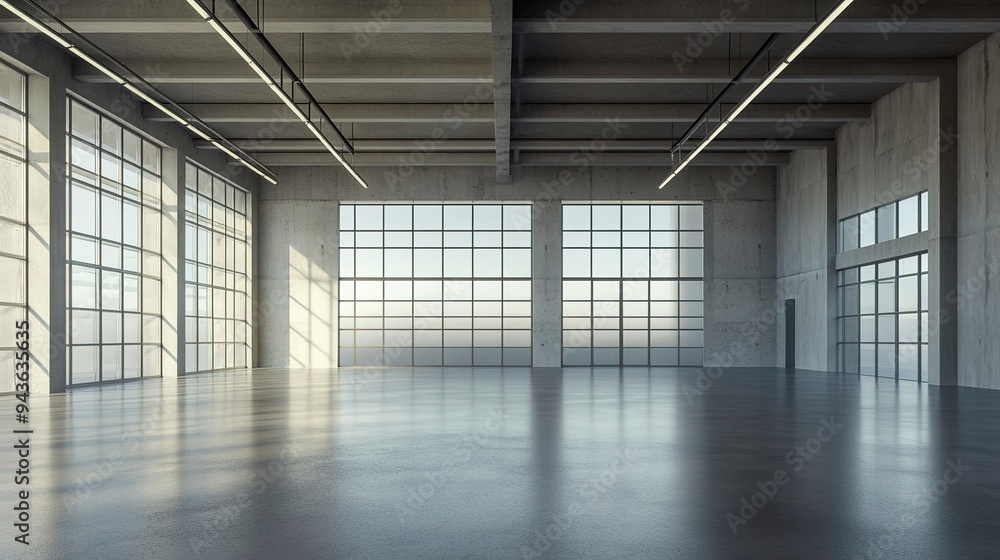 Modern factory, warehouse, shop or store, space on concrete floor for industrial. Modern factory, warehouse, shop or store, space on concrete floor for industrial.