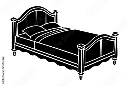 Bed silhouette vector illustration