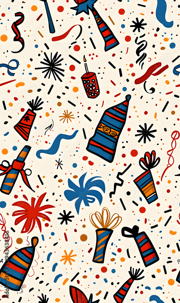 New Year and Christmas 2d cartoon or graphic advertising background, Seamless pattern New Year and Christmas 2d cartoon or graphic advertising background, Seamless pattern