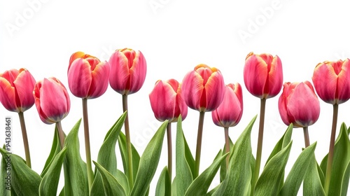 Spring tulips isolated on white background.