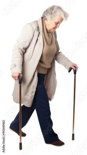 PNG A elderly woman walking white background retirement.