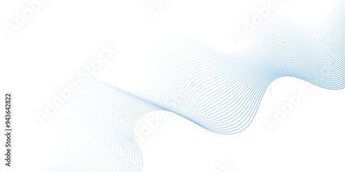 Abstract blue blend curve flow vector stripe digital technology isolated geometric futuristic wave dynamic thin line. minimal flowing diagonal creative wavy line design texture background.