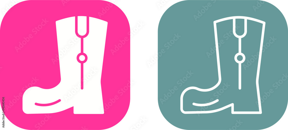 Cowboy Boot Vector Icon Cowboy Boot Vector Icon
