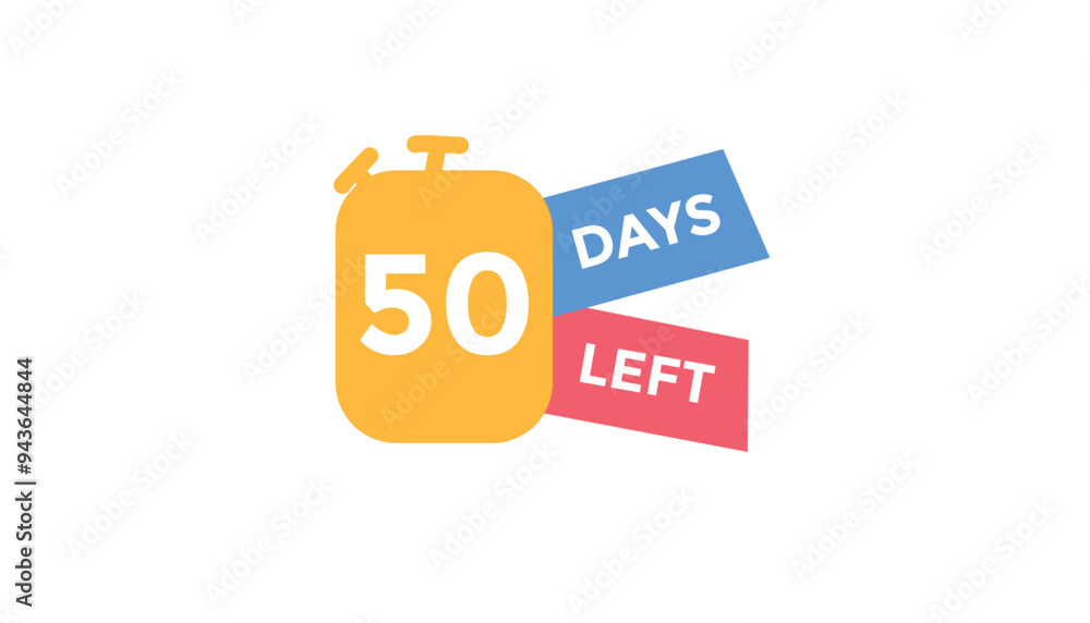 50 days left Countdown number banner templates. time icon. Vector Illustration 50 days left Countdown number banner templates. time icon. Vector Illustration