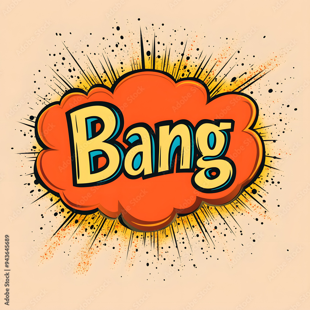 Comic speech bubble with the text Bang, dynamic cartoon illustration in retro pop art style isolated on solid background Comic speech bubble with the text Bang, dynamic cartoon illustration in retro pop art style isolated on solid background