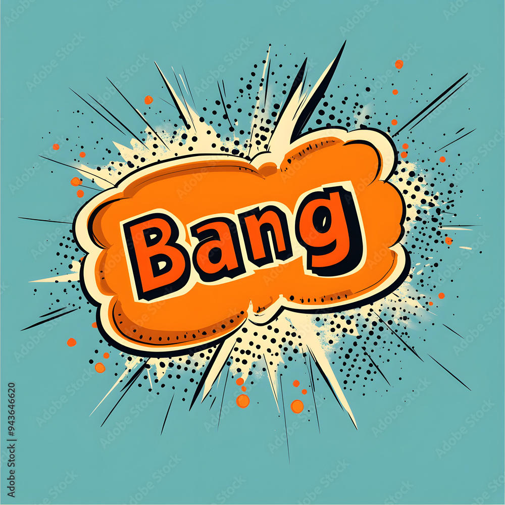 Comic speech bubble with the text Bang, dynamic cartoon illustration in retro pop art style isolated on solid background Comic speech bubble with the text Bang, dynamic cartoon illustration in retro pop art style isolated on solid background