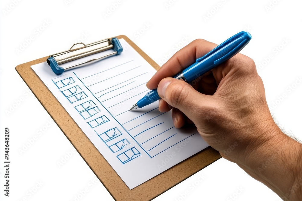 Businessman's hands hold a pencil and write down the goals to be achieved in a notebook or making a to-do list. Effective personal planning and organization. Businessman's hands hold a pencil and write down the goals to be achieved in a notebook or making a to-do list. Effective personal planning and organization.