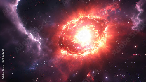 A fiery supernova explosion...