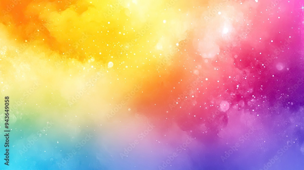Fototapeta premium Bright rainbow gradient backdrop with a seamless blend of colors, providing a lively and eye-catching space for creative content.