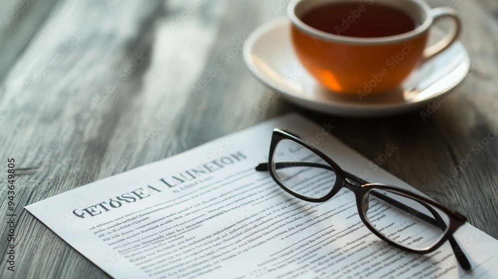 Life insurance policy paperwork spread out on a table with glasses and coffee. Life insurance policy paperwork spread out on a table with glasses and coffee.