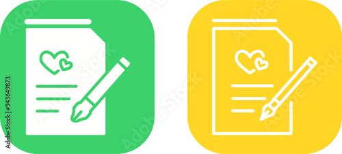 Marriage Contract Vector Icon