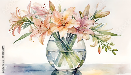 Fototapeta Naklejka Na Ścianę i Meble -  bouquet of lily in a vase