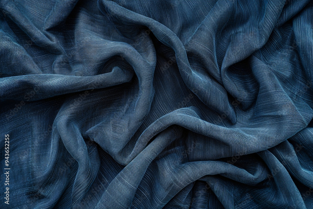 Deep blue fabric with intricate folds forming a textured, luxurious backdrop in rich tones. Deep blue fabric with intricate folds forming a textured, luxurious backdrop in rich tones.