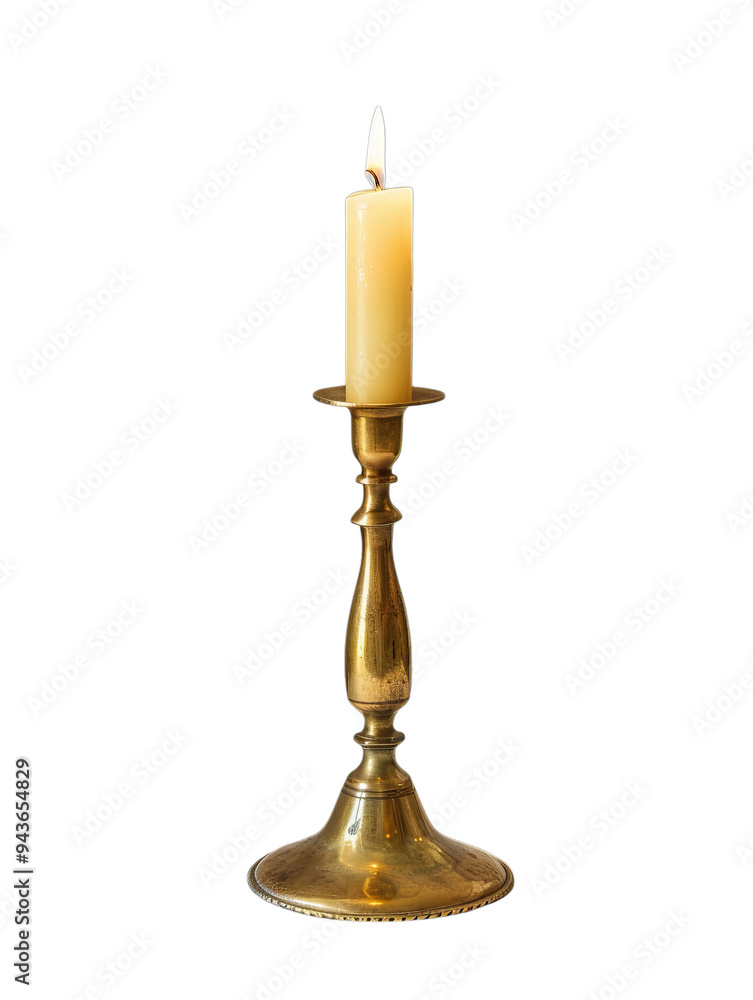 Candlestick with candle on transparent background Candlestick with candle on transparent background