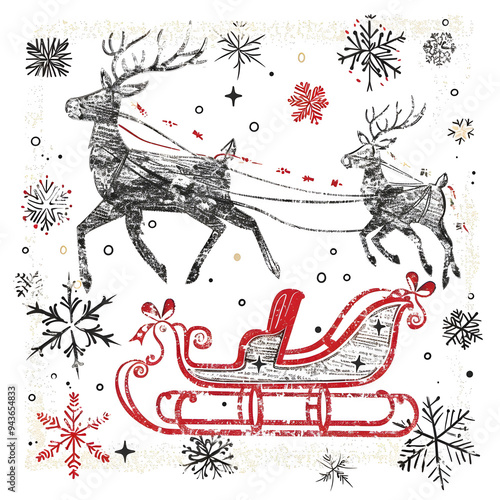 New Year and Christmas card, graphic advertising backgrounds in a doodle 2D illustrator style.