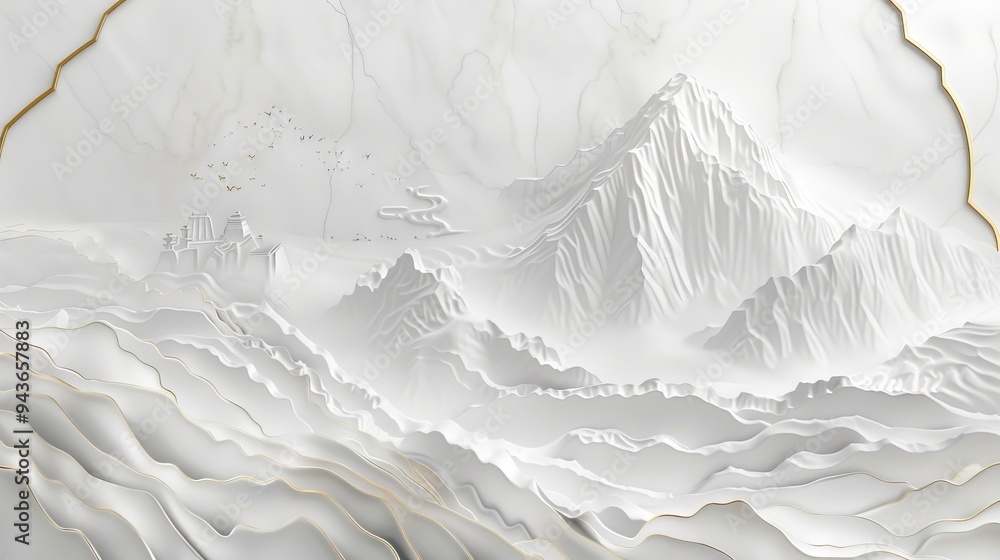 Obraz premium Chinese landscape minimalist design