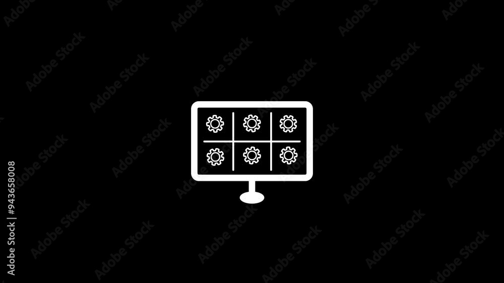 Animation of computer setting icon. Animation of computer setting icon.