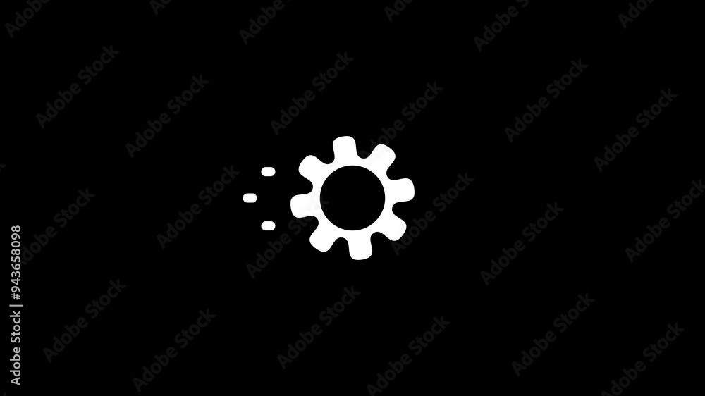 Animation of silhouette icon and moving gear. Animation of silhouette icon and moving gear.