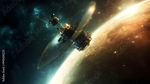 A futuristic spacecraft orb...