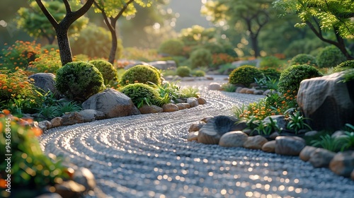 garden with stone