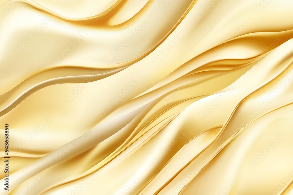 Obraz premium Close-up texture of natural gold silk. Light Golden fabric smooth texture surface background. Smooth elegant gold silk in Sepia toned. Texture, background, pattern, template. 3D vector illustration.