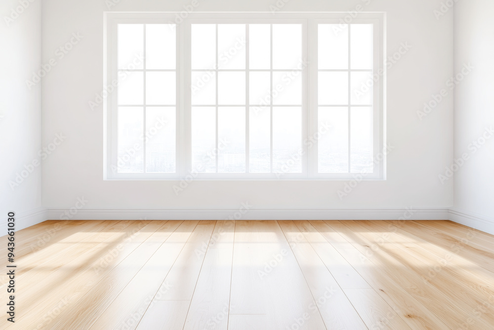 Bright and spacious room with large windows allowing natural light, featuring a clean wooden floor and minimalist design. Bright and spacious room with large windows allowing natural light, featuring a clean wooden floor and minimalist design.