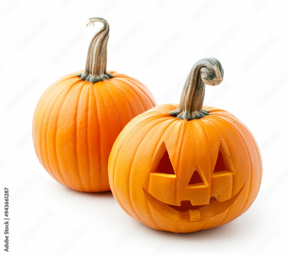 Halloween pumpkins isolated on white background Halloween pumpkins isolated on white background