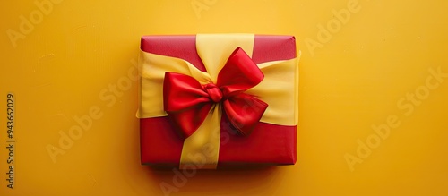 red gift box with a yellow ...