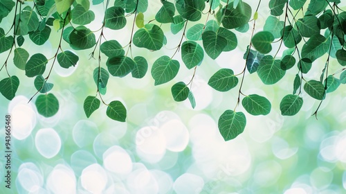 Green Foliage Frame with Copy Space