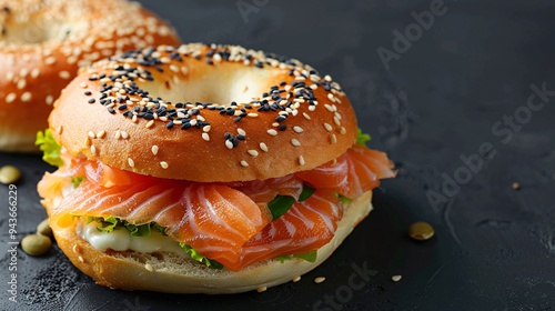 Smoked Salmon Bagel, Food Photography