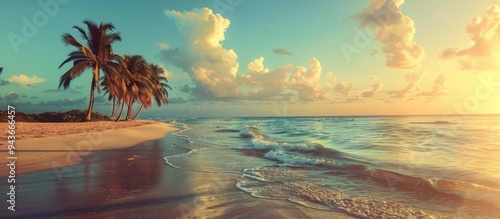 Tropical beach featuring pa...