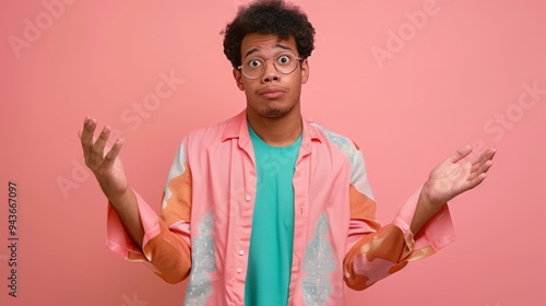 Young Man Shrugging, Copyspace