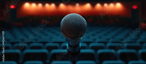 Close up of a microphone in...