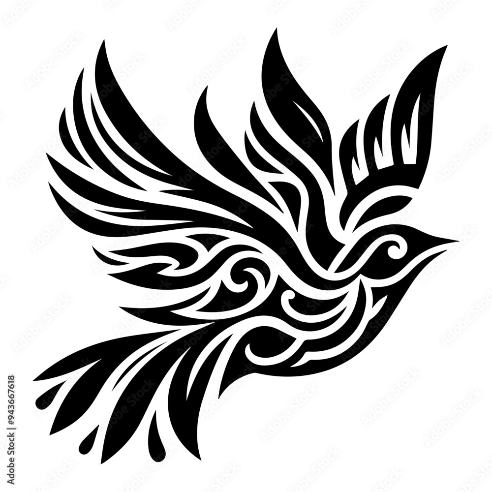 Fototapeta premium Tribal Hummingbird tatoo