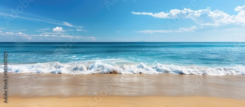 Fototapeta Naklejka Na Ścianę i Meble -  Vacant sea and beach backdrop with copy space