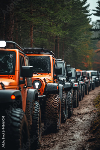 line up of offroad car
 photo